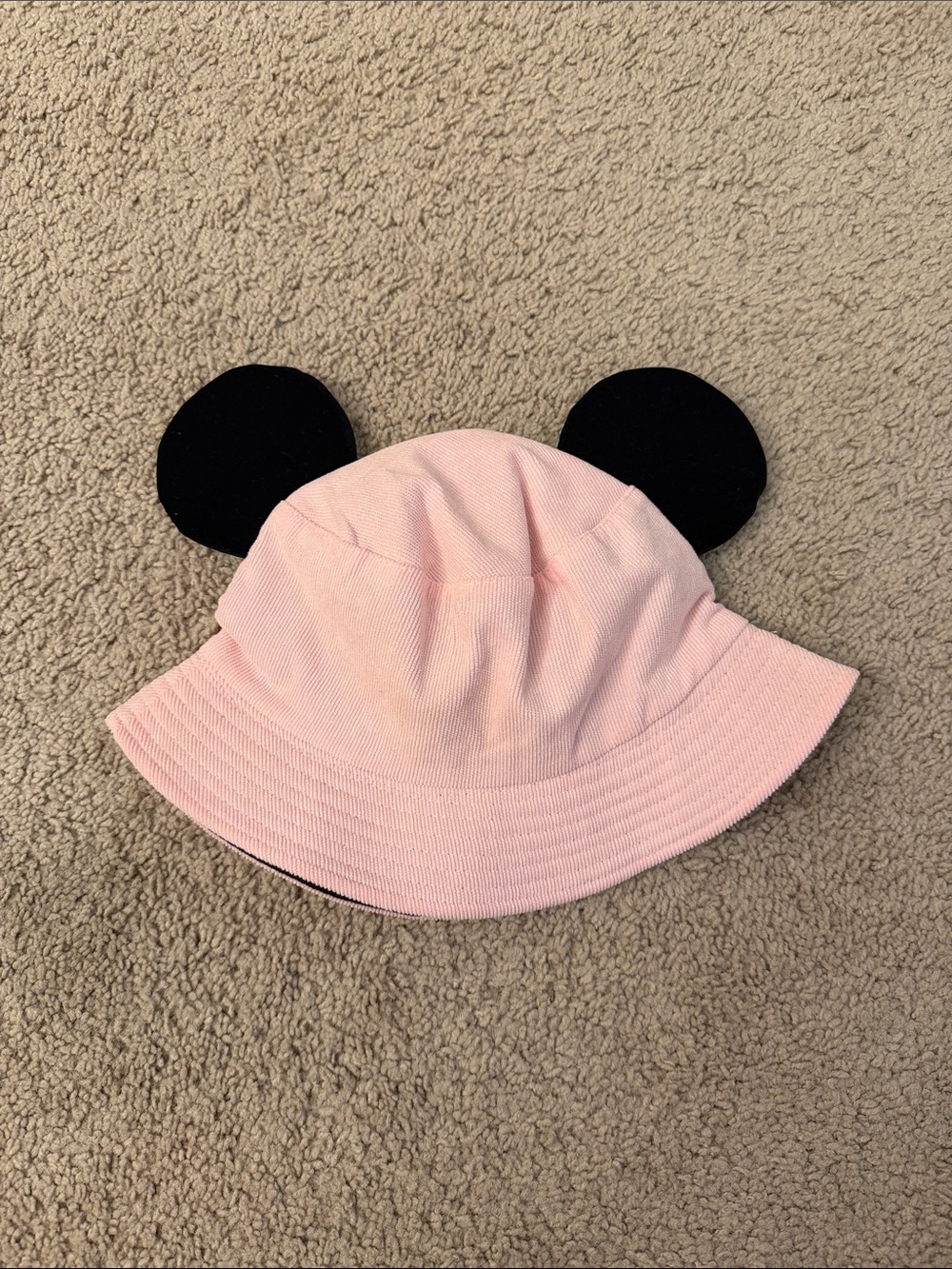Pink Corduroy Minnie Mouse Ear Bucket Hat